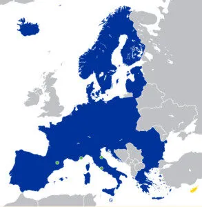 Bản đồ khu vực Schengen